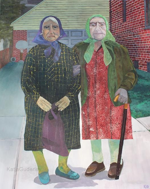 Zwei Frauen  80 x 100 cm, Acryl auf Leinwand